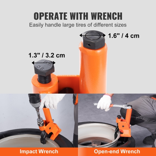 VEVOR 38"-42" Manual Tire Bead Breaker, Tires Changer Tool with Rubber Pad, Protect Aluminum Alloy Hubs, Tire Repair Tool for ATVs/UTVs, Tractors,