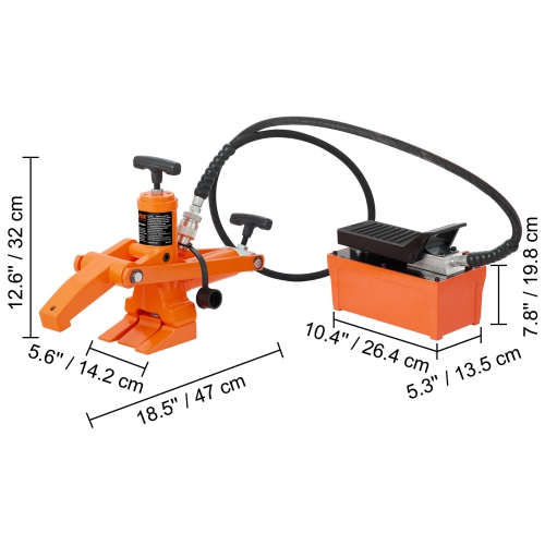 VEVOR 10000 Hydraulic Bead Breaker, PSI Tire Bead Breaker with Metal Foot Pump, Heavy-duty Steel Bead Breaker Tool for Tractors, Trucks, Buses, Lawn