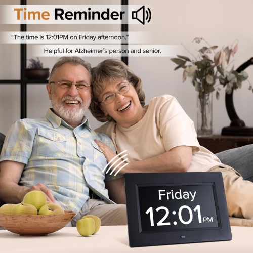 7 Inch Digital Clock Large Display , Dementia Clock Large Number Digital Clocks for Seniors