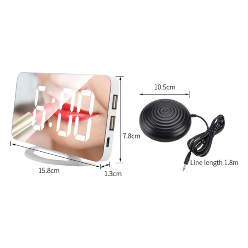 Large Screen Vibrating Alarm Clock ,Digital mirror Alarm Clock with Adjustable Brightness, Snooze Mode for Heavy Sleepers