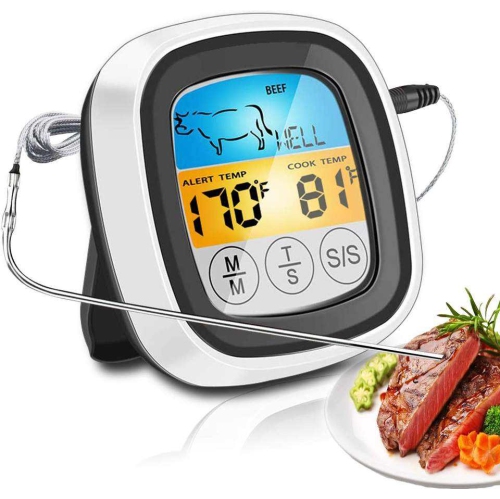 Meat Thermometer Digital Touchscreen Cooking Food Thermometer Instant Read Thermometer for Meat Cooking in Grill Smoker BBQ