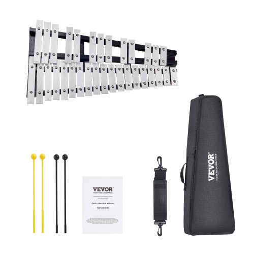 VEVOR 32 Note Glockenspiel Xylophone Bell Kit, Percussion Instrument with Mallets, Drum Sticks and Carrying Bag, Professional Glockenspiel Xylophone