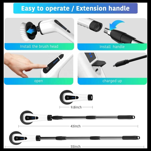 Electric Scrubbing Brush Household Kitchen Bathroom Brush USB Handheld Rotating Cleaning tools for Bathroom Shower Bathtub Glass