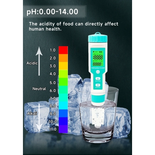 7 en 1 PH TDS EC ORP Salinity S. G Temp Meter Water Quality Monitor Testeur IP67 pour l'eau potable, l'hydroponie, les plantes, l'aquarium et la