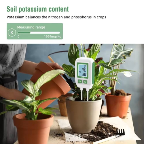 NPK Soil Tester Temp/Nitrogen/Phosphorus/Potassium Sensor Soil Nutrient Meter for Gardening Potted Planting Farm