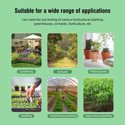 NPK Soil Tester Temp/Nitrogen/Phosphorus/Potassium Sensor Soil Nutrient Meter for Gardening Potted Planting Farm