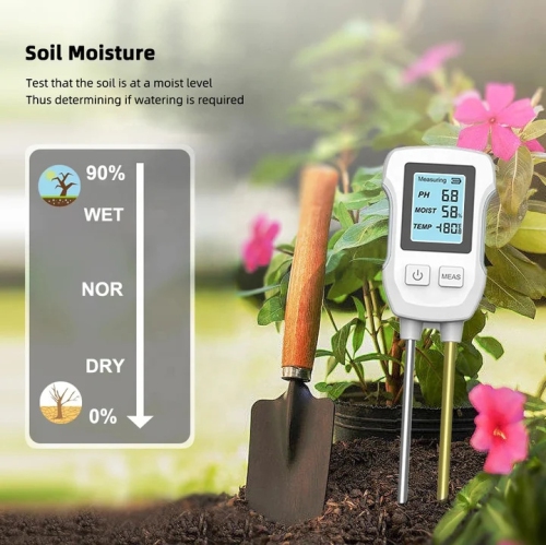 3-in-1 Digital Soil Analyzer - pH, Temperature & Humidity Detector for Orchards and Potted Plants, Battery Not Included, PH Meter For Soil Testing