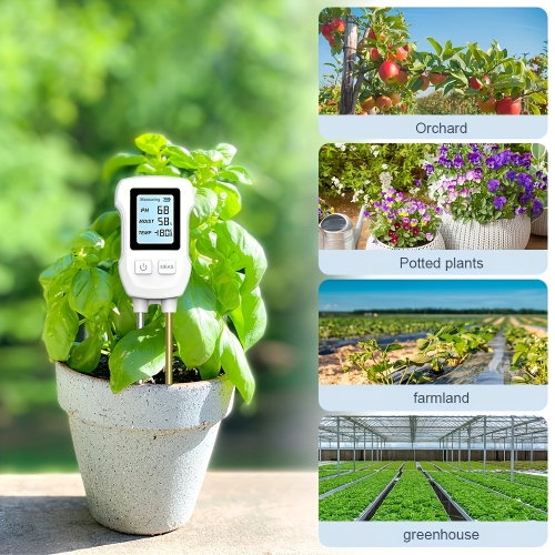 3-in-1 Digital Soil Analyzer - pH, Temperature & Humidity Detector for Orchards and Potted Plants, Battery Not Included, PH Meter For Soil Testing