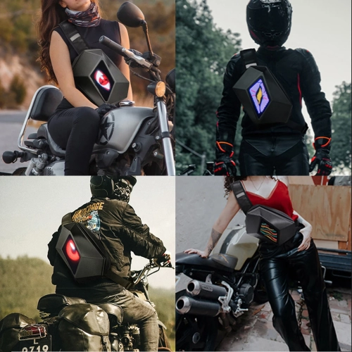 Sac à bandoulière avec écran LED, sac à dos rigide LED pour moto, sac à bandoulière à taille ajustable pour hommes et femmes