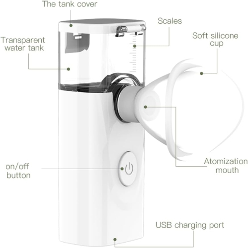 Dry Eye Humidifier,Face & Eyes Steamer,Eye Drops Aid,Portable Eye Nebulizer,Rechargeable Eyes Mist Sprayer,Eye SPA Aid