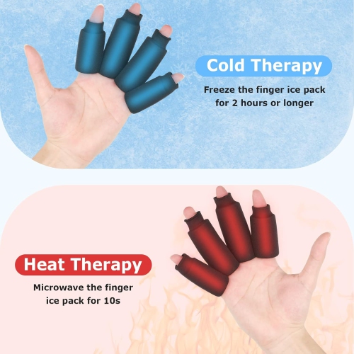 Finger Ice Sleeves 4PCS Ice Packs for Fingers,Thumbs Hot Cold Therapy for Arthritis,Tendinitis,Swollen Finger