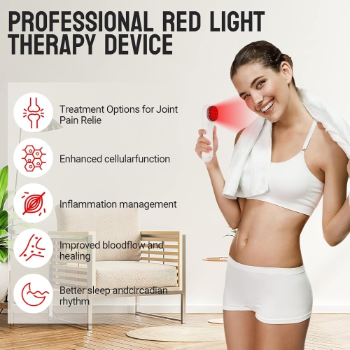 Red Light Therapy,Infrared Red Light Therapy Device for Body Joint Muscles Pain Relief,650nm & 808nm Red Light Therapy Wand
