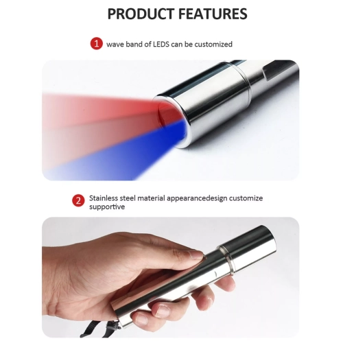 Lampe de poche infrarouge à 5 DEL de thérapie à lumière rouge pour le soulagement de la douleur Beauty Repair Lampe de poche rechargeable de thérapie