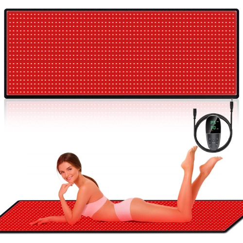 Red Light Therapy Mat for Full Body,1280 LEDs Large Light Therapy Mat,660nm 850nm Near Infrared Light Therapy Pad for Neck Shoulder Back Knee Pain