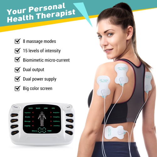 Appareil de massage EMS Patch pour soulager la douleur, appareil de massage électrique rechargeable pour le cou, bras pour les jambes du dos,