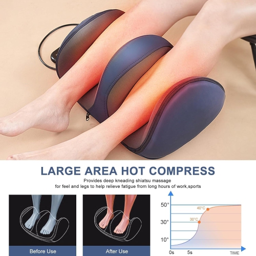 Foot Massage Machine with Heat Deep Tissue Shiatsu Massager Foot Therapy Machine Kneading Hot Compress Foot Calf Massager