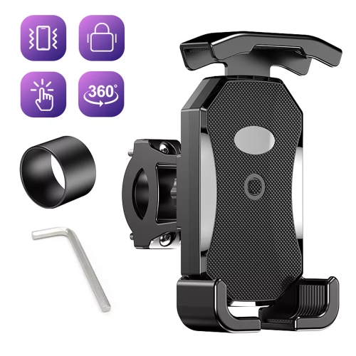 support de téléphone pour guidon de motocyclette pivotant à 360°, support de navigation pour bicyclette et motocyclette