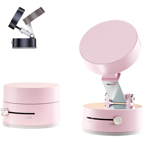 Pliable, portatif, magnétique, porte-téléphone voiture, aspirateur, miroir, adsorption, miroir, support magnétique double face rétractable, rose