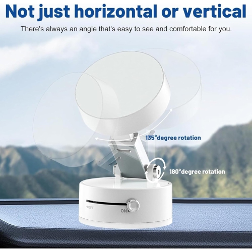 Pliable, portatif, magnétique, porte-téléphone voiture, aspirateur, miroir, adsorption, miroir, support magnétique double face rétractable, rose