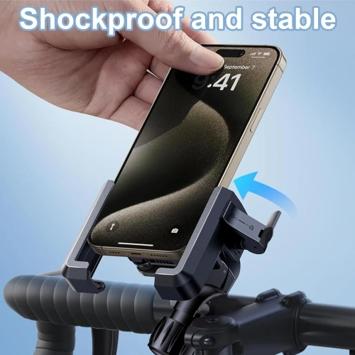 Support de téléphone pour moto - Support de téléphone rotatif à 360° Installation rapide Antitremblement