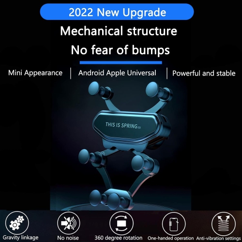 Six-point gravity car mobile phone holder GPS holder retractable air outlet navigation fixed holder - red