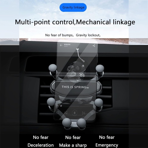 Six-point gravity car mobile phone holder GPS holder retractable air outlet navigation fixed holder - red