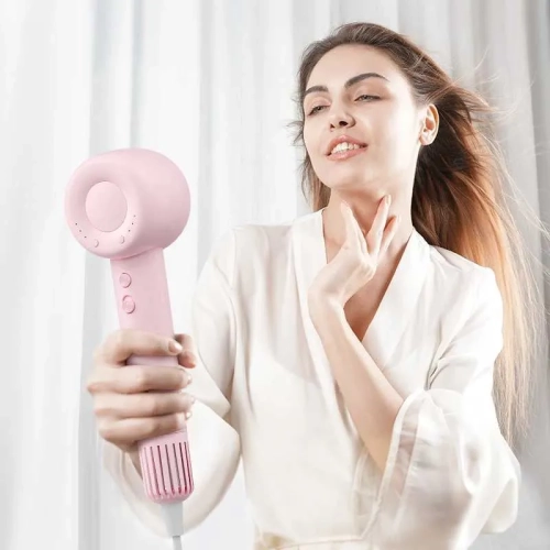 Hair dryer, 1400W high power, hair dryer high speed hair dryer with strong wind and no hair damage negative ions - white