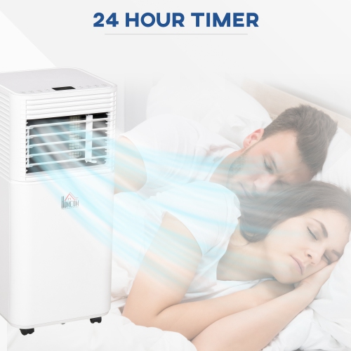 HOMCOM Portable Air Conditioner, 8,000 BTU Portable AC Unit with Cool, Dehumidifier, Fan, Sleep Modes, Remote Control, 24H Timer, Window Kit, 344 Sq.