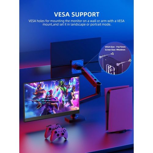 UPERFECT 15.6" Portable Monitor 1200:1 HDR NEW FHD Eye-care Portable Gaming Monitor For PS6 Xbox VESA Mount