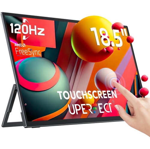 UPERFECT 18.5" 120Hz Touchscreen Portable Monitor 1080P For Xbox PS Gaming Monitor 120Hz w/180° Adjustable Stand &VESA