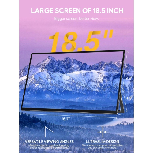 UPERFECT 18.5" 120Hz Touchscreen Portable Monitor 1080P For Xbox PS Gaming Monitor 120Hz w/180° Adjustable Stand &VESA