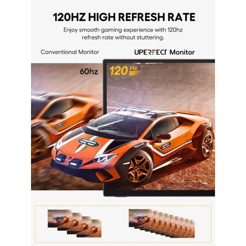 UPERFECT 18.5" 120Hz Touchscreen Portable Monitor 1080P For Xbox PS Gaming Monitor 120Hz w/180° Adjustable Stand &VESA