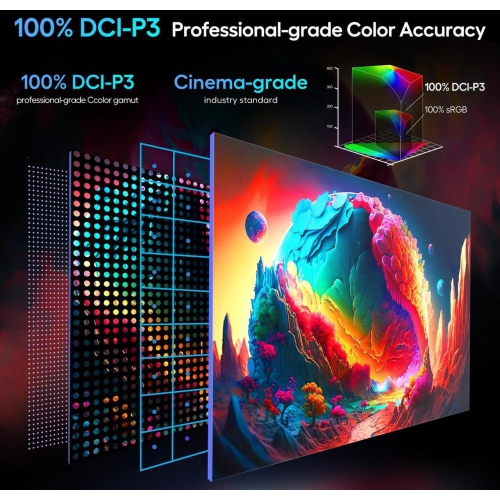 UPERFECT Portable Monitor 2K 144Hz 18" Portable Gaming Monitor 2560*1600 16:10 100% DCI-P3 Gaming Monitor Display FreeSync HDR