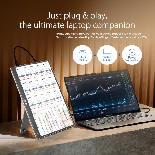 ASUS ZenScreen 16” OLED USB-C portable monitor – Full HD, 100% DCI-P3, 1ms, HDR-10, Mini HDMI