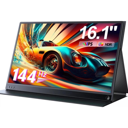 UPERFECT Portable Monitor 16.1'' 144Hz Portable Gaming Monitor 100% sRGB 1080P HDR FHD Kickstand Screen