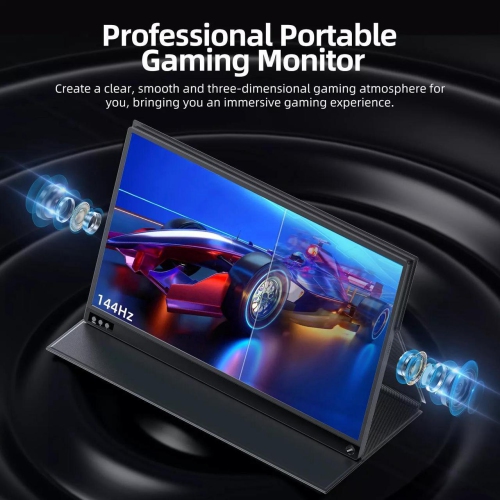 UPERFECT Portable Monitor 16.1'' 144Hz Portable Gaming Monitor 100% sRGB 1080P HDR FHD Kickstand Screen