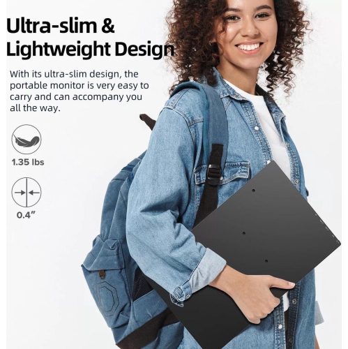 UPERFECT Portable Monitor 16.1'' 144Hz Portable Gaming Monitor 100% sRGB 1080P HDR FHD Kickstand Screen