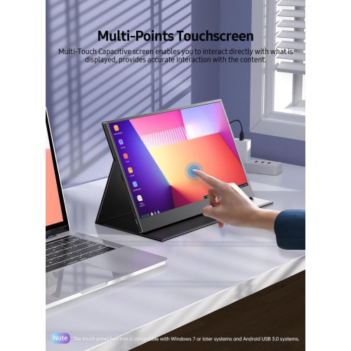 UPERFECT 15.6'' Touchsreen Portable Monitor USB C HDMI Screen For Laptop PC PS6 100%s RGB