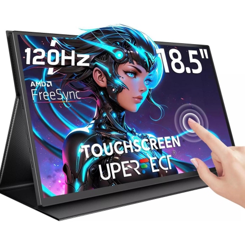 UPERFECT 18.5" 120Hz Touchscreen Portable Monitor 1080P 120Hz Gaming Monitor 1ms FreeSync Ultra Slim HDMI USB C w/VESA