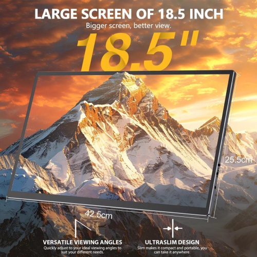 UPERFECT 18.5" 120Hz Touchscreen Portable Monitor 1080P 120Hz Gaming Monitor 1ms FreeSync Ultra Slim HDMI USB C w/VESA