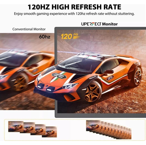 UPERFECT 18.5" 120Hz Touchscreen Portable Monitor 1080P 120Hz Gaming Monitor 1ms FreeSync Ultra Slim HDMI USB C w/VESA