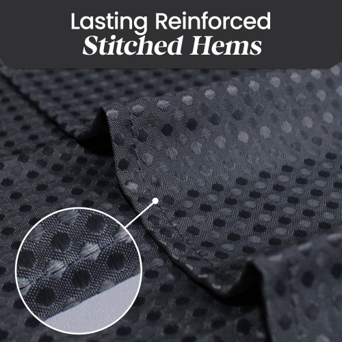 Canadian Linen Hookless Shower Curtains, 72"x72", Mildew Water Resistant Washable Polyester Bathtub Shower Curtains for Bathroom, Black Waffle Design