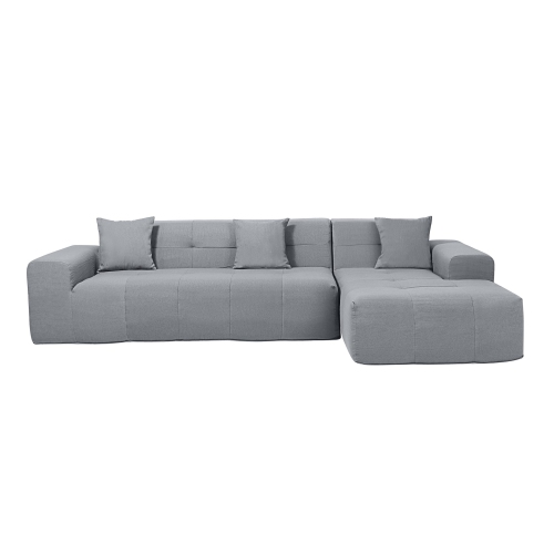 Deko Living 3 Piece Gray Outdoor Compression Foam Sofa and Table Set