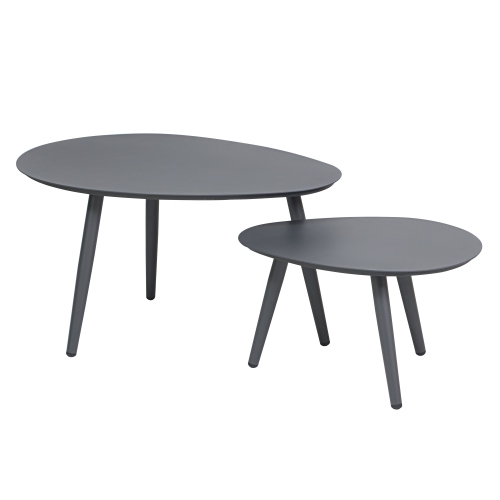 Deko Living 3 Piece Gray Outdoor Compression Foam Sofa and Table Set