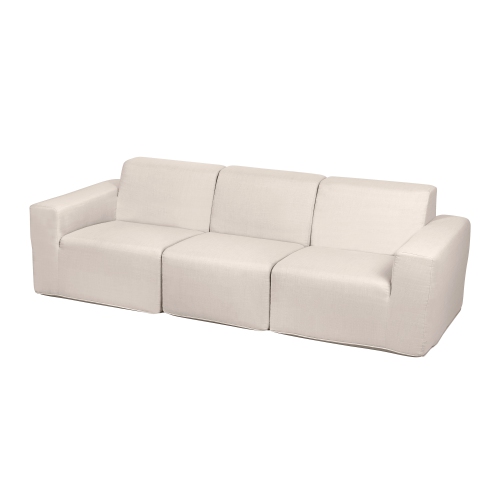 Deko Living 4 Place Seating Beige Outdoor Compression Foam Sofa and Table Set