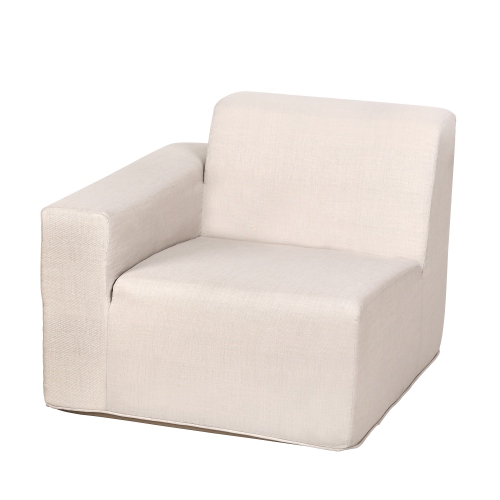 Deko Living 4 Place Seating Beige Outdoor Compression Foam Sofa and Table Set