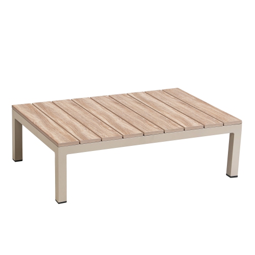 Deko Living 4 Place Seating Beige Outdoor Compression Foam Sofa and Table Set