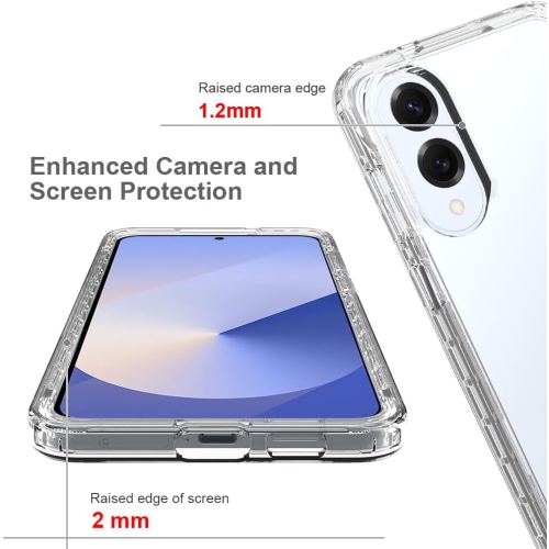 Samsung S25 Edge Clear Case with Shockproof Bumper Durable Transparent Cover with Impact-Resistant Protection