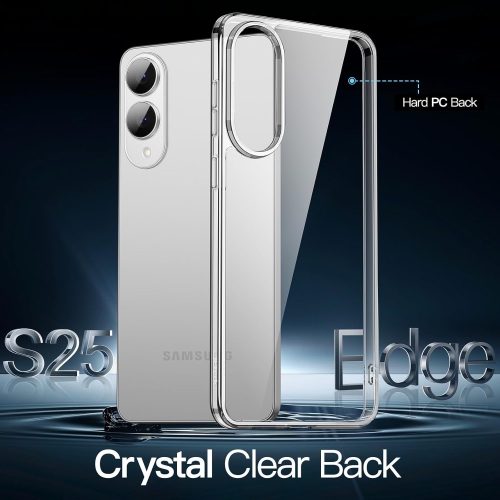 Samsung S25 Edge Clear Case with Shockproof Bumper Durable Transparent Cover with Impact-Resistant Protection