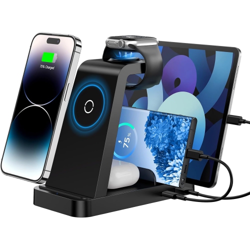5 in 1 Wireless Charger for iPhone, Apple Watch, AirPods, and iPad - Fast Charging Station for Multiple Apple Devices